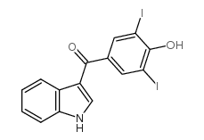3-(3,5-二碘-4-羟基苯甲酰基)-吲哚结构式