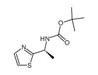 (S)-2-(1'-N-tert-butoxycarbonylaminoethyl)thiazole结构式