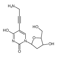 5-(3-aminoprop-1-ynyl)-1-[(2R,4S,5R)-4-hydroxy-5-(hydroxymethyl)oxolan-2-yl]pyrimidine-2,4-dione结构式