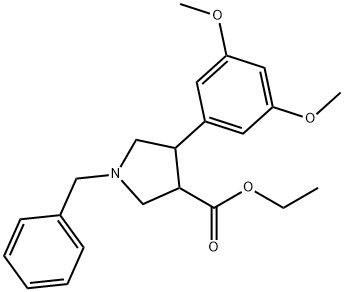 反式-1-苄基-4-(3,5-二甲氧基苯基)吡咯烷-3-羧酸乙酯结构式