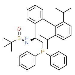 [S(R)]-N-[(1S)-1-(2',6'-双异丙基)-(1,1'-联苯)-2-(二苯基膦)乙基]-2-叔丁基亚磺酰胺结构式