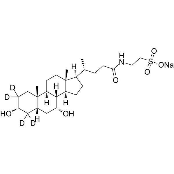Taurochenodeoxycholic acid D4 sodium结构式