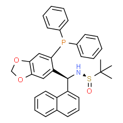 [S(R)]-N-[(S)-[6-(二苯基膦)苯并[d][1,3]-二氧戊环-5基]-1-萘基甲基]-2-叔丁基亚磺酰胺结构式