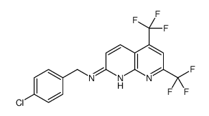 1,8-Naphthyridin-2-amine,N-[(4-chlorophenyl)methyl]-5,7-bis(trifluoromethyl)-(9CI) Structure