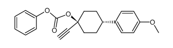trans-(4-p-Methoxyphenyl-1-ethinyl-cyclohexyl)phenylcarbonat结构式