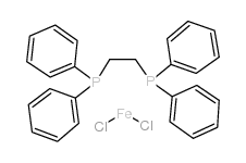 二氯[1,2-双(二苯基膦基)乙烷]铁(II)结构式