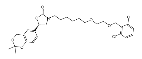 2-Oxazolidinone, 3-[6-[2-[(2,6-dichlorophenyl)Methoxy]ethoxy]hexyl]-5-(2,2-dimethyl-4H-1, 3-benzodioxin-6-yl)-, (5R)- Structure