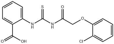 2-[[[[(2-chlorophenoxy)acetyl]amino]thioxomethyl]amino]-benzoic acid Structure