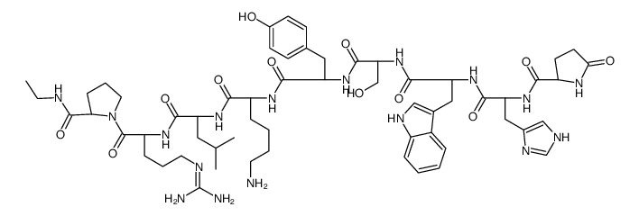 LHRH, lysyl(6)-N-ethylprolinamide(9)-des-glycinamide(10)-结构式