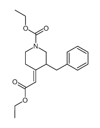 3-Benzyl-4-[1-ethoxycarbonyl-meth-(Z)-ylidene]-piperidine-1-carboxylic acid ethyl ester Structure