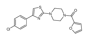 Piperazine, 1-[4-(4-chlorophenyl)-2-thiazolyl]-4-(2-furanylcarbonyl)- (9CI)结构式