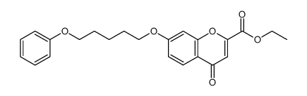 4-oxo-7-(5-phenoxy-pentyloxy)-4H-chromene-2-carboxylic acid ethyl ester结构式