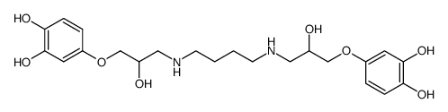 N,N'-bis[3-(3,4-dihydroxyphenoxy)-2-hydroxypropyl]-1,4-diaminobutane结构式