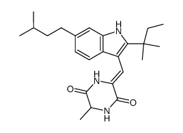 3-[2-(1,1-dimethyl-propyl)-6-(3-methyl-butyl)-indol-3-ylmethylene]-6-methyl-piperazine-2,5-dione结构式