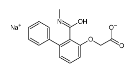 2-(N-Methylcarbamoyl)-3-phenylphenoxyacetic acid sodium salt Structure