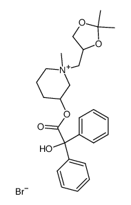 cis 3-benziloyloxy-1-methyl-1-(2,2-dimethyl-1,3-dioxolan-4-ylmethyl)piperidinium bromide Structure