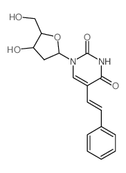 1-[4-hydroxy-5-(hydroxymethyl)oxolan-2-yl]-5-(2-phenylethenyl)pyrimidine-2,4-dione结构式