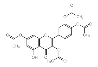 [7-acetyloxy-2-(3,4-diacetyloxyphenyl)-5-hydroxy-4-oxo-chromen-3-yl] acetate结构式