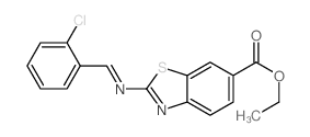 6-Benzothiazolecarboxylicacid, 2-[[(2-chlorophenyl)methylene]amino]-, ethyl ester Structure