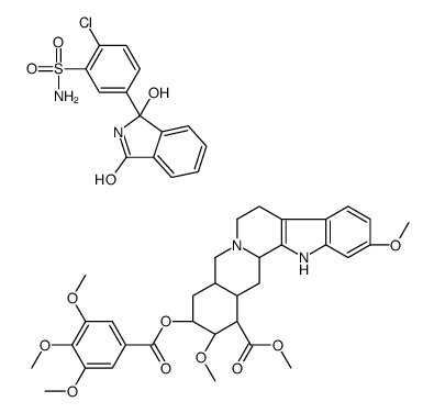 2-chloro-5-(1-hydroxy-3-oxo-2H-isoindol-1-yl)benzenesulfonamide,methyl (1R,15S,17R,18R,19S,20S)-6,18-dimethoxy-17-(3,4,5-trimethoxybenzoyl)oxy-1,3,11,12,14,15,16,17,18,19,20,21-dodecahydroyohimban-19-carboxylate Structure