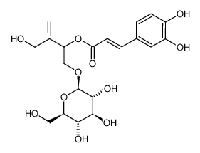 2-hydroxymethyl-3-caffeoyloxy-1-butene-4-O-β-D-glucopyranosideranoside Structure