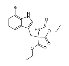 2-(7-Bromo-1H-indol-3-ylmethyl)-2-formylamino-malonic acid diethyl ester结构式