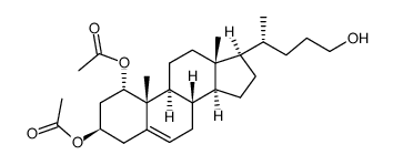 25,26,27-trisnorcholest-5-ene-1α,3β,24-triol 1,3-diacetate结构式