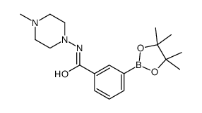 [4-(1'-氨基-4'-甲基哌嗪-1-羰基)苯基]硼酸频哪醇酯结构式