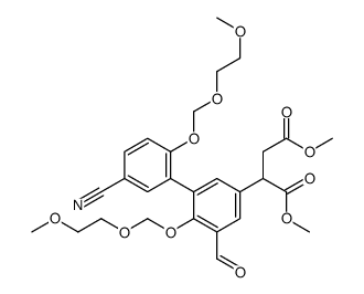 DIMETHYL 2-(5'-CYANO-5-FORMYL-2',6-BIS((2-METHOXYETHOXY)METHOXY)-[1,1'-BIPHENYL]-3-YL)SUCCINATE Structure