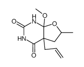 4a-allyl-6-methyl-7a-methoxy-2,4-dioxo-5H,6H-furo<2,3-d>hexahydropyrimidine Structure