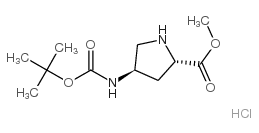 (2S,4R)-4-BOC-AMINO PYRROLIDINE-2-CARBOXYLIC ACID METHYLESTER-HCL Structure