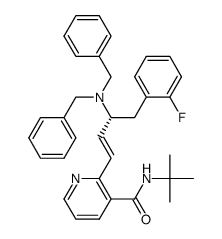 N-tert-butyl-2-[(E)-(R)-3-dibenzylamino-4-(2-fluoro-phenyl)-but-1-enyl]-nicotinamide结构式