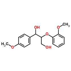 2-(2-甲氧基苯氧基)-1-(4-甲氧基苯基)丙烷-1,3-二醇结构式