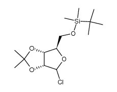 5-O-tert-butyldimethylsilyl-5-deoxy-2,3-O-isopropylidene-α/β-D-ribofuranosyl chloride Structure