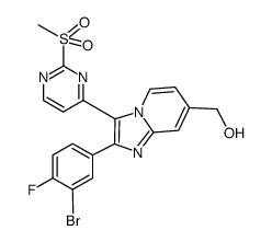 [2-(3-bromo-4-fluorophenyl)-3-(2-methylsulfonylpyrimidin-4-yl)imidazo[1,2-a]pyridin-7-yl]methanol Structure