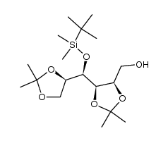 ((4R,5R)-5-((R)-((tert-butyldimethylsilyl)oxy)((R)-2,2-dimethyl-1,3-dioxolan-4-yl)methyl)-2,2-dimethyl-1,3-dioxolan-4-yl)methanol Structure