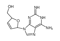 2,6-diaminopurine 2',3'-didehydro-2',3'-dideoxyriboside structure