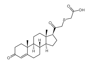 21-carboxymethylthio-4-pregnene-3,20-dione结构式