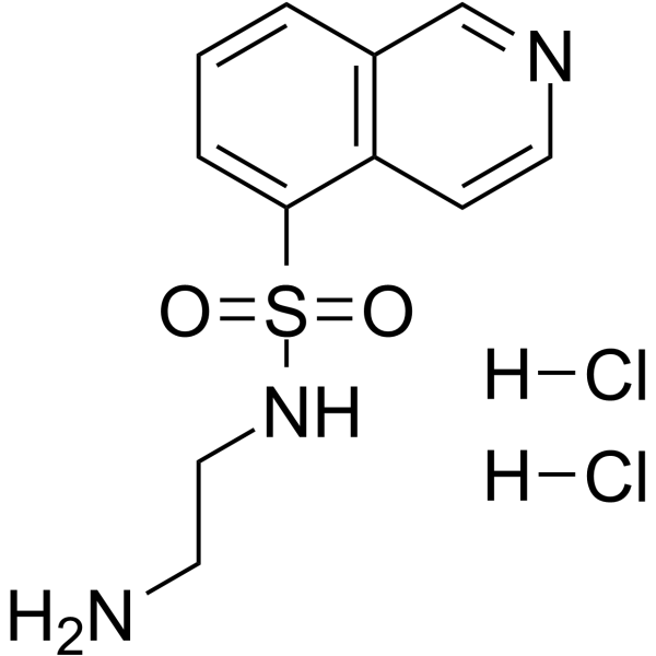 N-(2-氨乙基)-5-异喹啉磺酰胺盐酸盐结构式