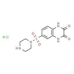 6-(piperazin-1-ylsulfonyl)-1,4-dihydroquinoxaline-2,3-dione hydrochloride Structure