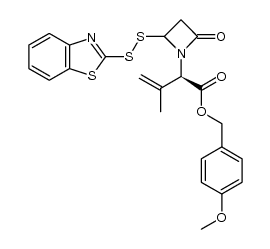 (2R)-4-methoxybenzyl 2-(2-(benzo[d]thiazol-2-yldisulfanyl)-4-oxoazetidin-1-yl)-3-methylbut-3-enoate Structure