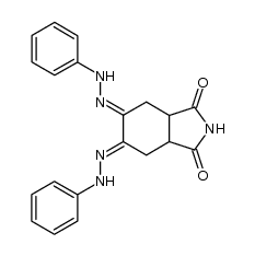 (5E,6E)-5,6-bis(2-phenylhydrazono)hexahydro-1H-isoindole-1,3(2H)-dione Structure
