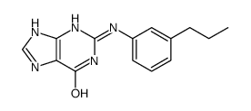 2-(3-propylanilino)-3,7-dihydropurin-6-one结构式