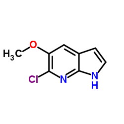 6-Chloro-5-methoxy-1H-pyrrolo[2,3-b]pyridine结构式