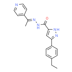 (E)-3-(4-ethylphenyl)-N-(1-(pyridin-4-yl)ethylidene)-1H-pyrazole-5-carbohydrazide结构式