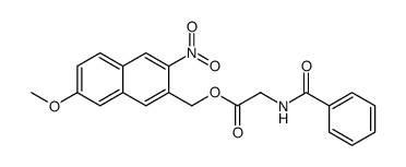 2-methoxy-6-nitronaphthalen-7-yl-methyl 2-(benzamido)acetate结构式