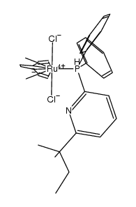 [RuCl2(η3:η3-(2,7-dimethylocta-2,6-diene-1,8-diyl)){k1-(P)-PPh2(py-6-tert-amyl)}]结构式