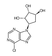 (+/-)-(1α,2β,3β,4α)-4-(6-chloro-9H-purin-9-yl)-1,2,3-cyclopentanetriol结构式