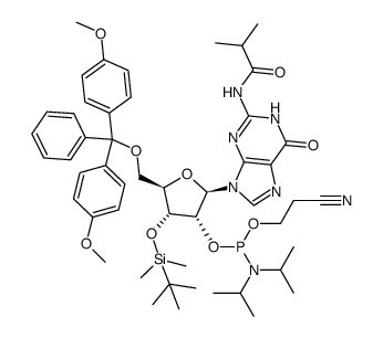 3'-O-TBDMS-N2-ibu-rG 亚磷酰胺单体结构式