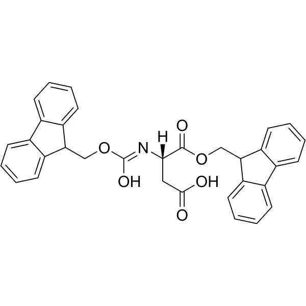 N-芴甲氧羰基-L-天冬氨酸 1-芴甲基酯结构式